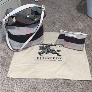 Burberry tote with make up bag